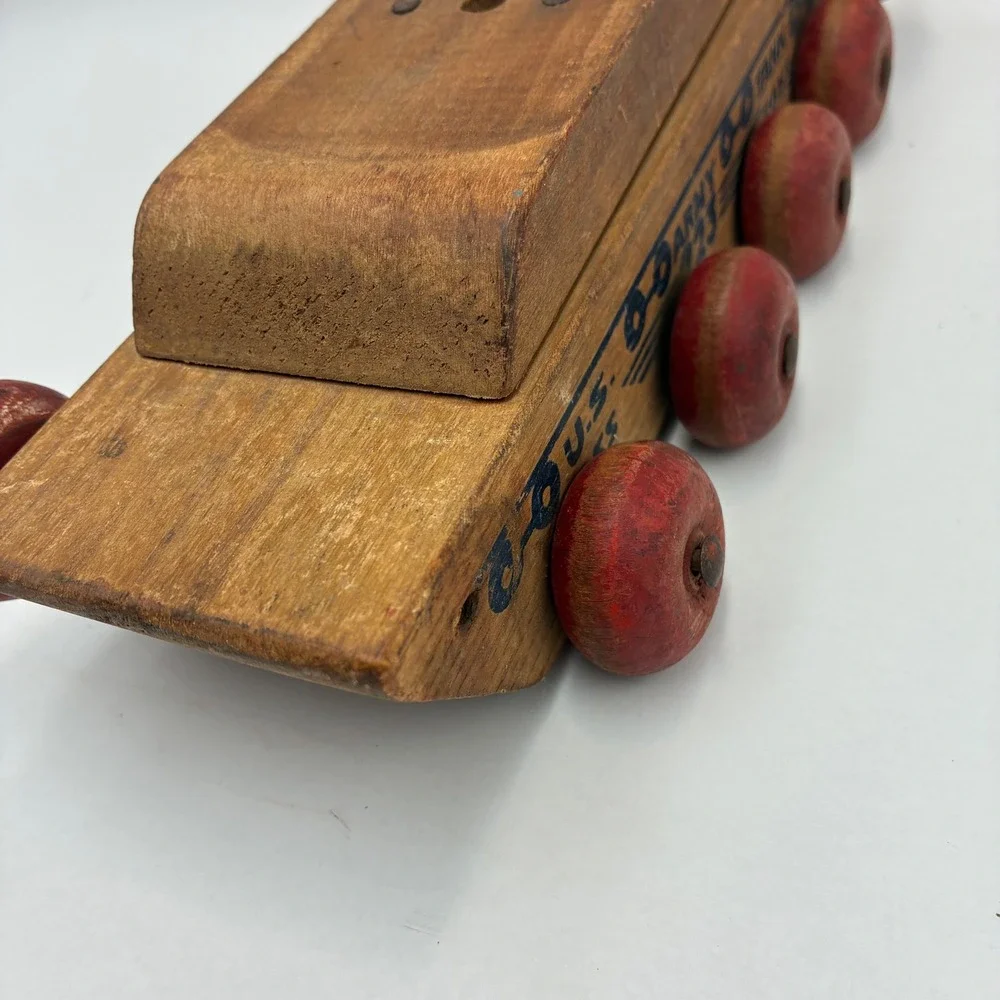 Vintage Wooden US Army Tank Toy 223 Military Folk Art N.D. Cass Company 1940s